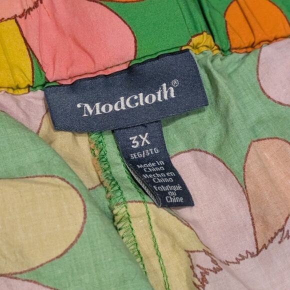 Modcloth x Marisol Muro Retro Style Floral 70s Pants Size 3X Flower Cats 60s - Picture 4 of 11